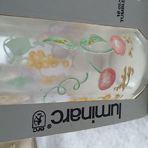 Vintage 1980s luminarc arc brand 16 oz tumblers new in box farmhouse shabby chic - Picture 2 of 4